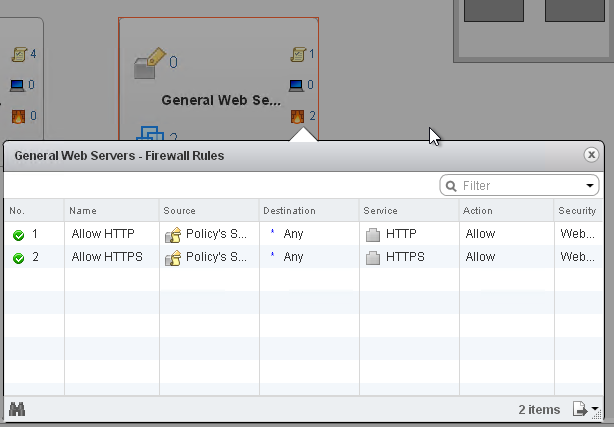 NSX Firewall Rules Example