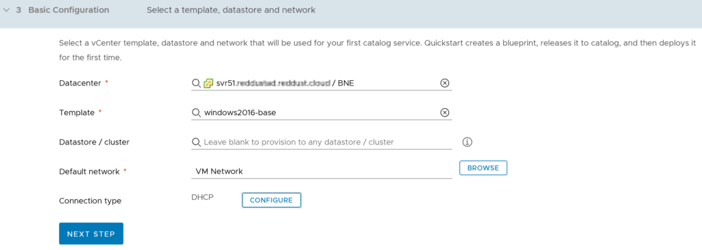 vRealize Automation 8 Quickstart Basic Configuration detail